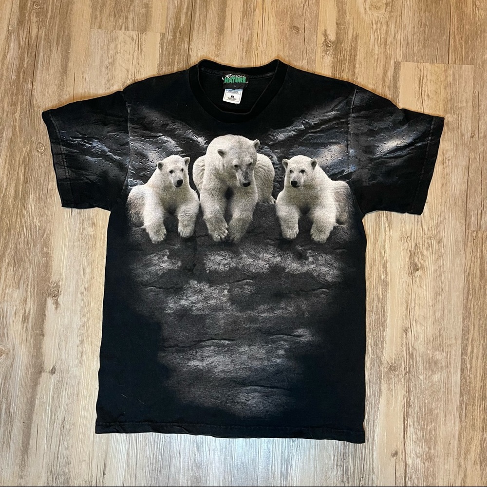 Vintage Radical Nature Polar Bear L t shirt crew neck